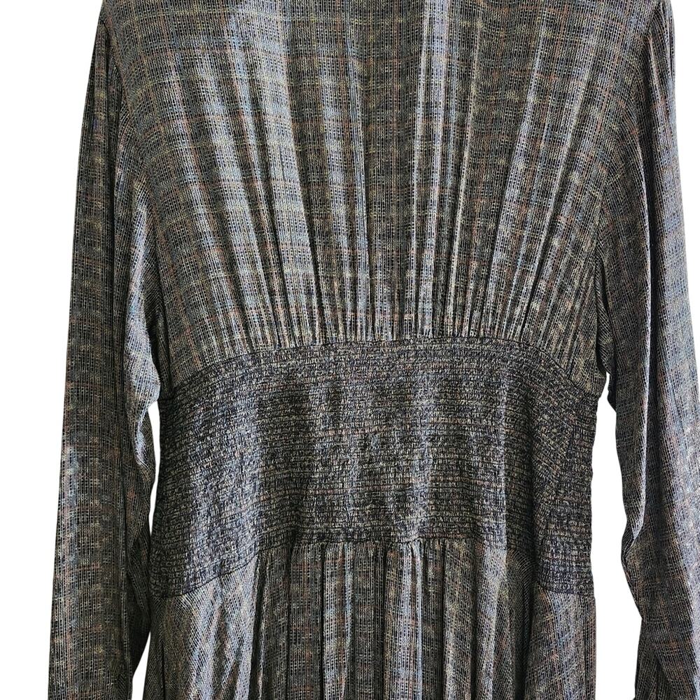 Vintage Jackie Bernard for Eklektic Long-Sleeved Button-Down Midi Dress Size 10 - Picture 4 of 13